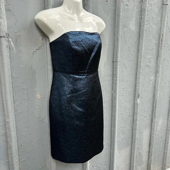 Tibi Strapless  Metallic Dress, size 4 - Picture 6 of 10